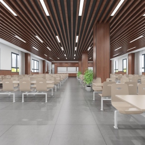 现代食堂3D模型下载